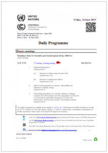 Daily Schedule – June 14th, 2013