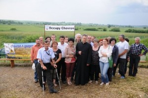 Villagers from Zurawlow are opposing shale gas exploration by US giant Chevron.