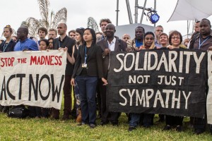 Solidarity, not just sympathy: Action at COP20 venue in solidarity with victims of typhoon Hagupit. 
© Creative Commons: TckTckTck