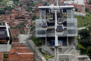 Metrocable, a public transportation project using cable cars in Medellín, Colombia.